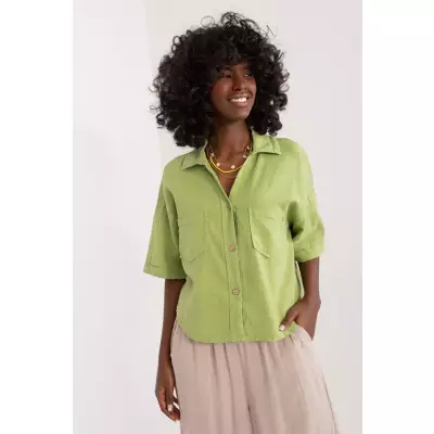 Koszula Damska Model DHJ-KS-7279.24X Light Green - Italy Moda