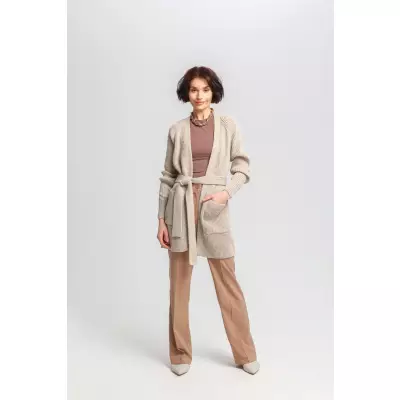 Sweter Kardigan Model SWE334 Beige - MKM