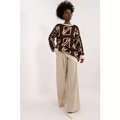 Sweter Damski Model BA-SW-0277.02 Dark Brown - Badu