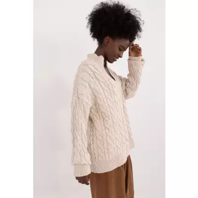 Sweter Damski Model BA-SW-0617.04 Beige - Badu