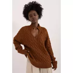 Sweter Damski Model BA-SW-0617.04 Brown - Badu