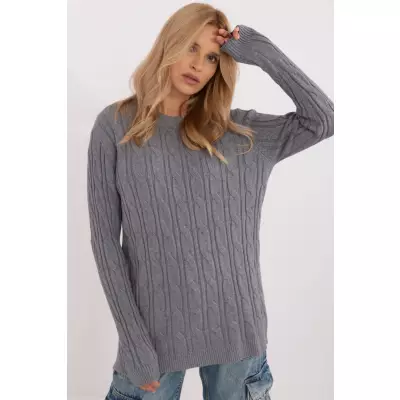 Sweter Damski Model AT-SW-2343.88 Dark Grey - AT