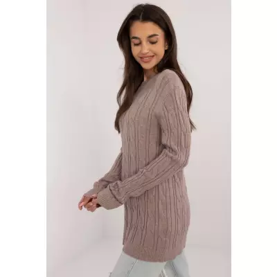 Sweter Damski Model AT-SW-2343.88 Dark Beige - AT