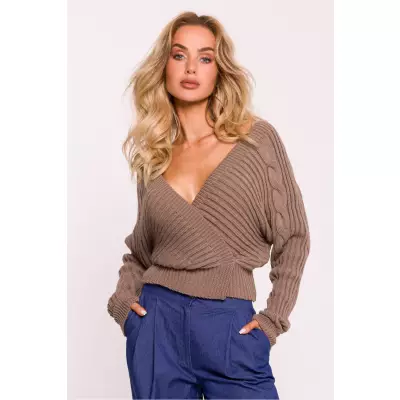 Sweter Damski Model MOE809 Cappuccino - Moe