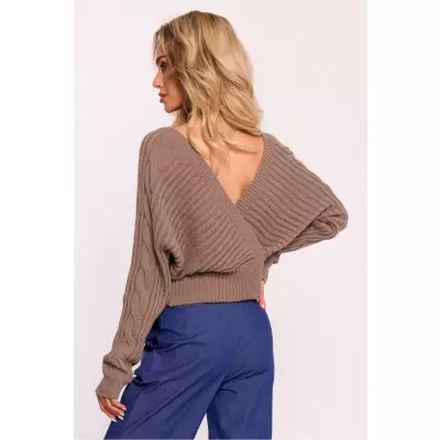 Sweter Damski Model MOE809 Cappuccino - Moe