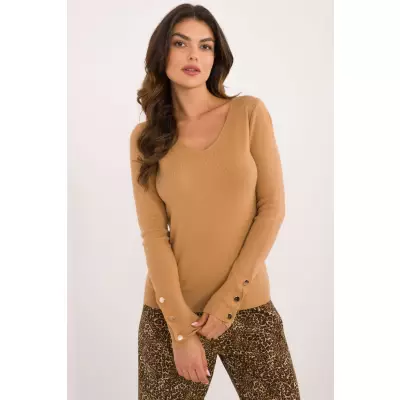 Sweter Damski Model AT-SW-2334.91 Camel - AT