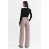 Spodnie z zakładkami wide leg SD104 Beige - Nife