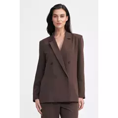 Marynarka oversize dwurzędowa Z69 Brown - Nife