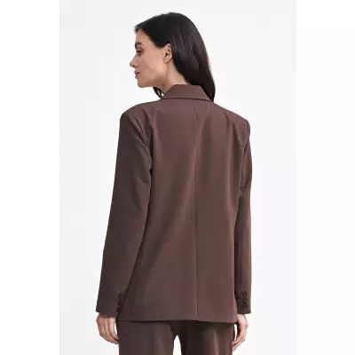 Marynarka oversize dwurzędowa Z69 Brown - Nife