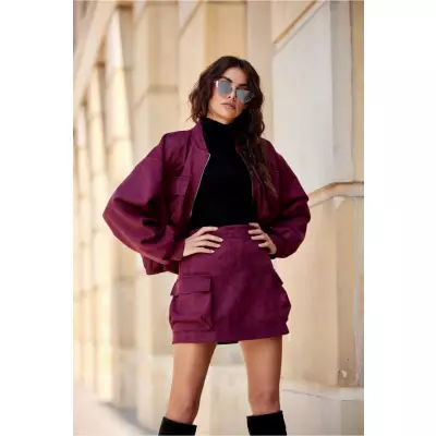 Spódnica Model Taormina BOR SPO0049 Bordo - Roco Fashion