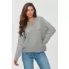 Sweter Damski Model S152 Grey Melange - Makadamia