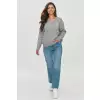 Sweter Damski Model S152 Grey Melange - Makadamia