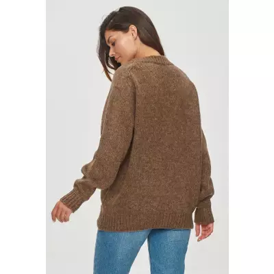 Sweter Damski Model S152 Brown - Makadamia