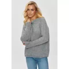 Sweter Damski Model S150 Grey Melange - Makadamia