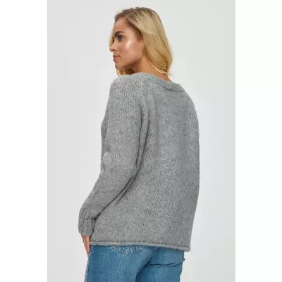 Sweter Damski Model S150 Grey Melange - Makadamia