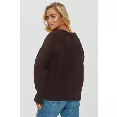 Sweter Damski Model S150 Czekolada - Makadamia