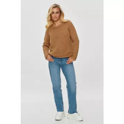 Sweter Damski Model S150 Camel - Makadamia