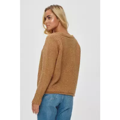 Sweter Damski Model S150 Camel - Makadamia