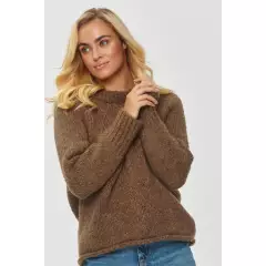 Sweter Damski Model S150 Brown - Makadamia