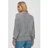 Sweter Damski Model S151 Grey Melange - Makadamia