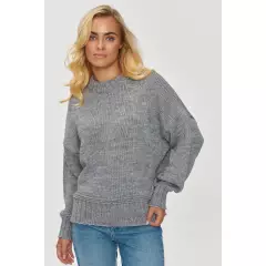 Sweter Damski Model S151 Grey Melange - Makadamia