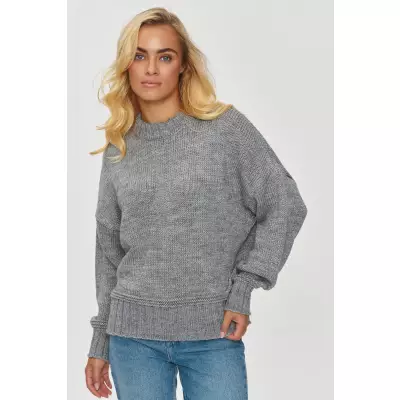 Sweter Damski Model S151 Grey Melange - Makadamia