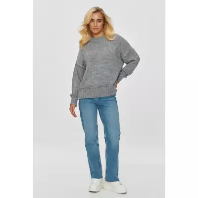 Sweter Damski Model S151 Grey Melange - Makadamia