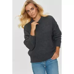 Sweter Damski Model S151 Grafit Melange - Makadamia