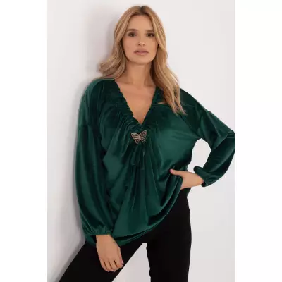 Bluzka Model DHJ-BZ-19902.49P Dark Green - Italy Moda