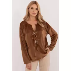 Bluzka Model DHJ-BZ-19916.03P Light Brown - Italy Moda