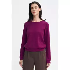 Bluza z dzianiny prążkowanej z długim rękawem BL08 Purpura - Nife