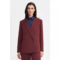 Marynarka oversize, dwurzędowa Z69 Bordo - Nife