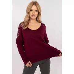 Sweter Damski Model DHJ-SW-17690.21 Bordo - Italy Moda