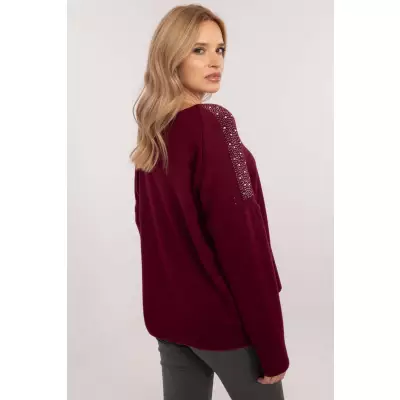 Sweter Damski Model DHJ-SW-17690.21 Bordo - Italy Moda