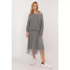 Sukienka Komplet Model MI-KMPL-24266.65P Grey - Italy Moda