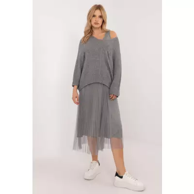 Sukienka Komplet Model MI-KMPL-24266.65P Grey - Italy Moda