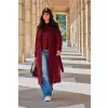 Płaszcz Damski Model Sovan BOR PLA0035 Bordo - Roco Fashion