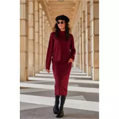 Bluzka Model Lydia BOR BLU0168 Bordo - Roco Fashion