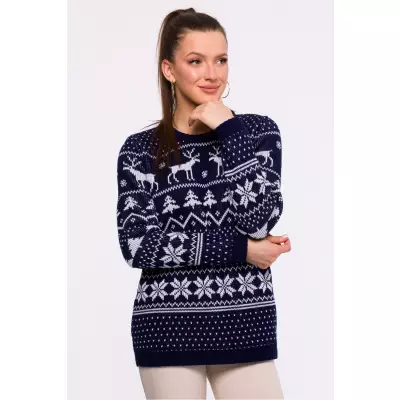 Sweter Damski Model MXS09 Navy - Moe