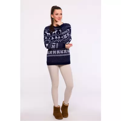 Sweter Damski Model MXS09 Navy - Moe