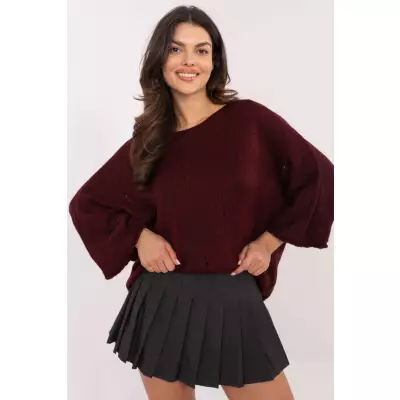 Sweter Damski Model DHJ-SW-9314.04P Bordo - Italy Moda