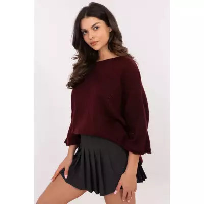 Sweter Damski Model DHJ-SW-9314.04P Bordo - Italy Moda