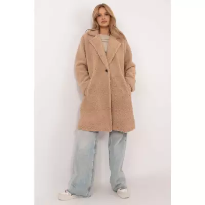 Płaszcz Damski Model DHJ-PL-19991.76 Dark Beige - Italy Moda