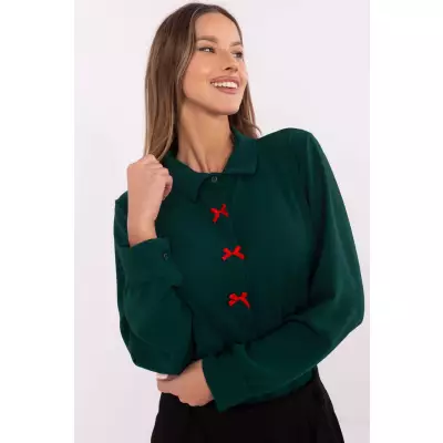 Koszula Damska Model MI-KS-91540.59P Dark Green - Italy Moda