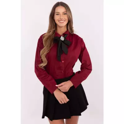 Koszula Damska Model DHJ-KS-9236.92P Bordo - Italy Moda