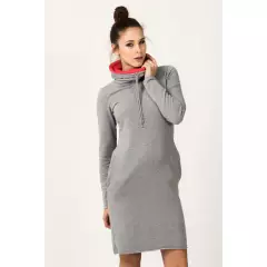 Sukienka Model Kaja 9 Light Grey/Coral - Tessita