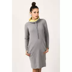 Sukienka Model Kaja 8 Light Grey/Yellow - Tessita