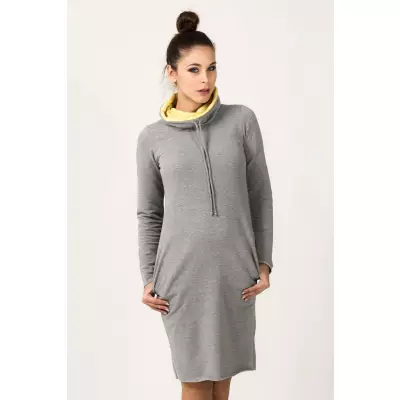 Sukienka Model Kaja 8 Light Grey/Yellow - Tessita