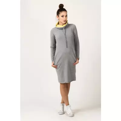 Sukienka Model Kaja 8 Light Grey/Yellow - Tessita