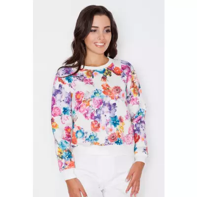 Bluza Damska Model K282 Wzór Flowers - Katrus